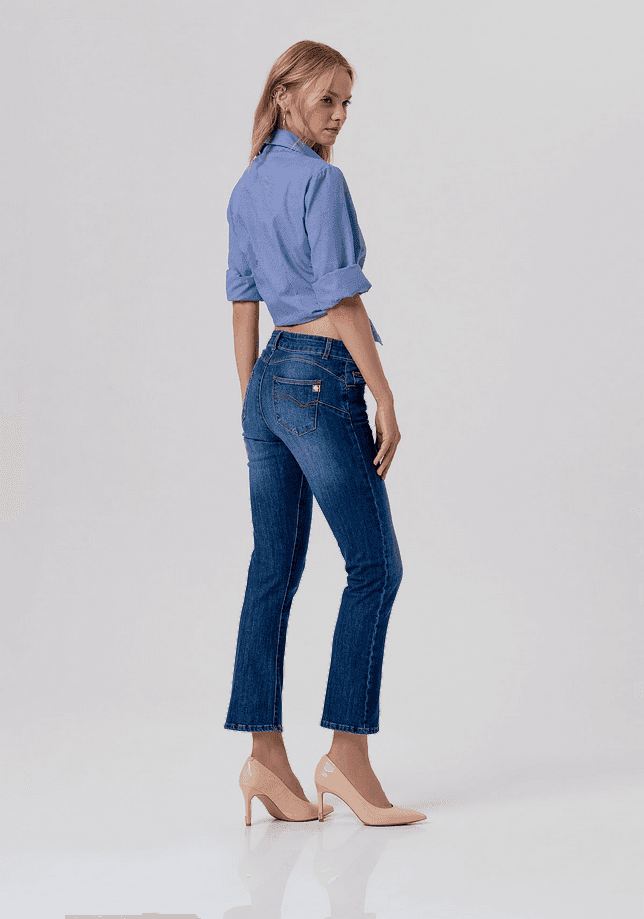 Fracomina jeans cropped donna blu medio - 3