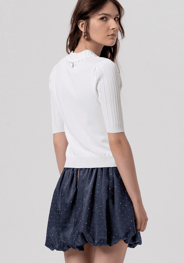 Fracomina polo con trafori donna crema - 3