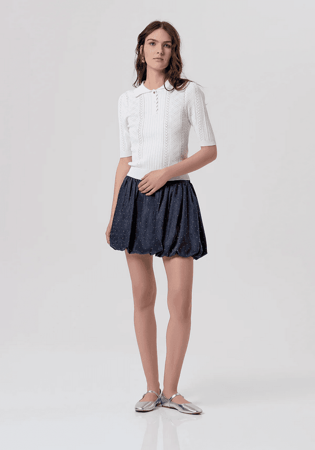 Fracomina polo con trafori donna crema - 4