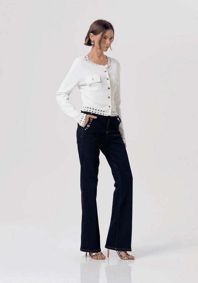Fracomina cardigan donna crema - 4