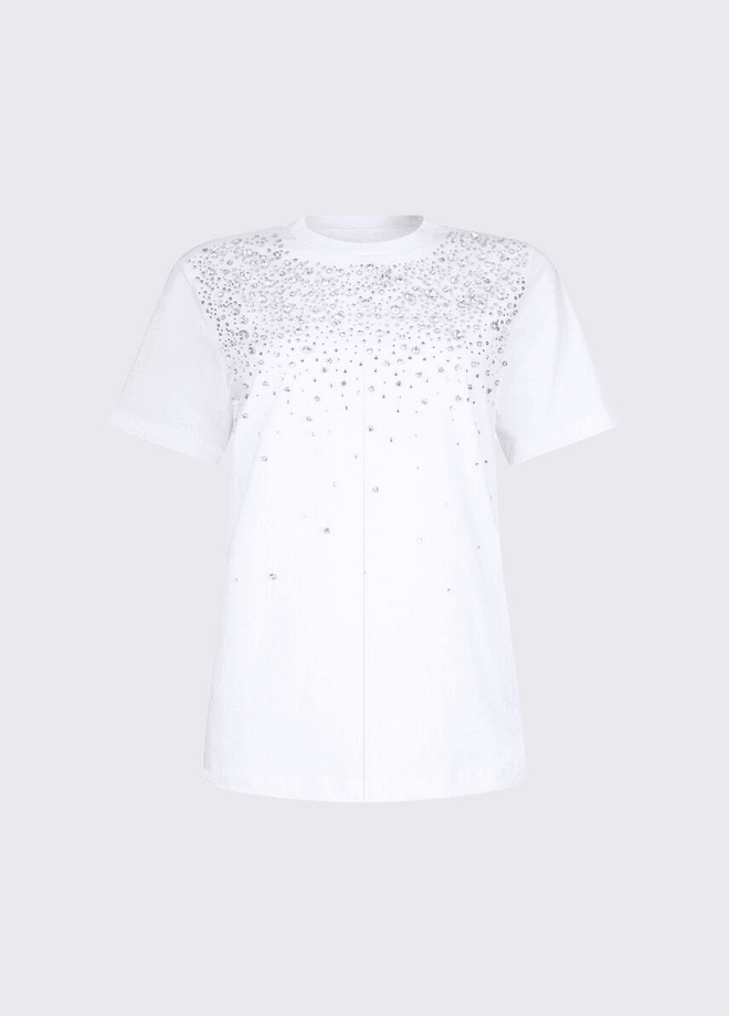 LIU JO t-shirt con castioni gioiello donna bianco - 6