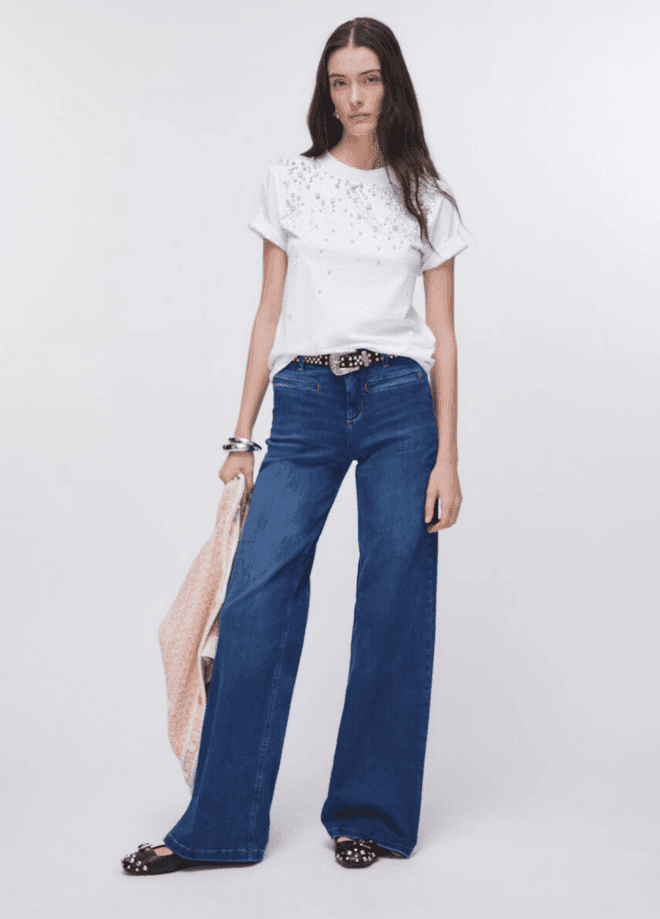 LIU JO t-shirt con castioni gioiello donna bianco - 5