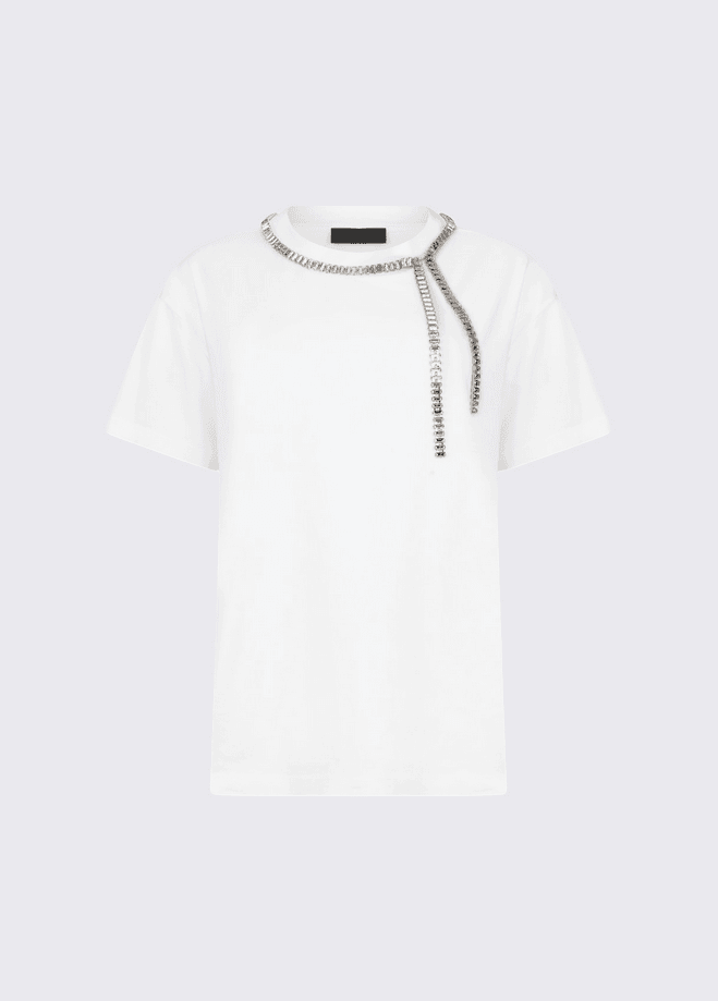 LIU JO t-shirt con ricami gioiello donna bianco - 4