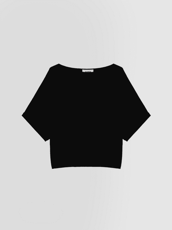 ALPHA STUDIO maglia con scollo a barca donna nero - 6