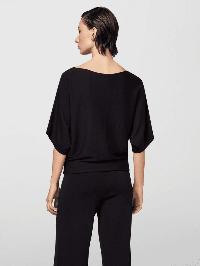 ALPHA STUDIO maglia con scollo a barca donna nero - 4