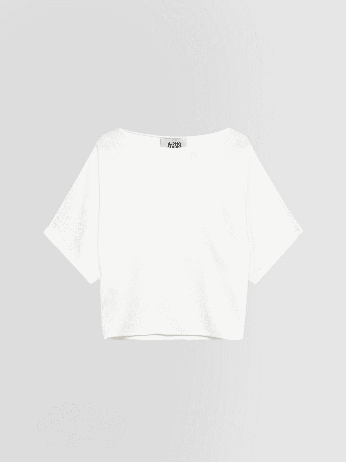 ALPHA STUDIO maglia con scollo a barca donna bianco - 4