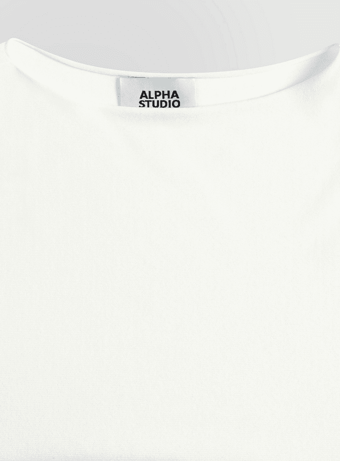 ALPHA STUDIO maglia con scollo a barca donna bianco - 2