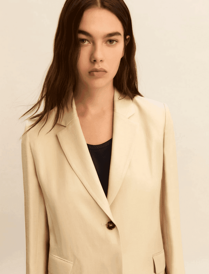 MARELLA giacca misto lino donna beige - 3