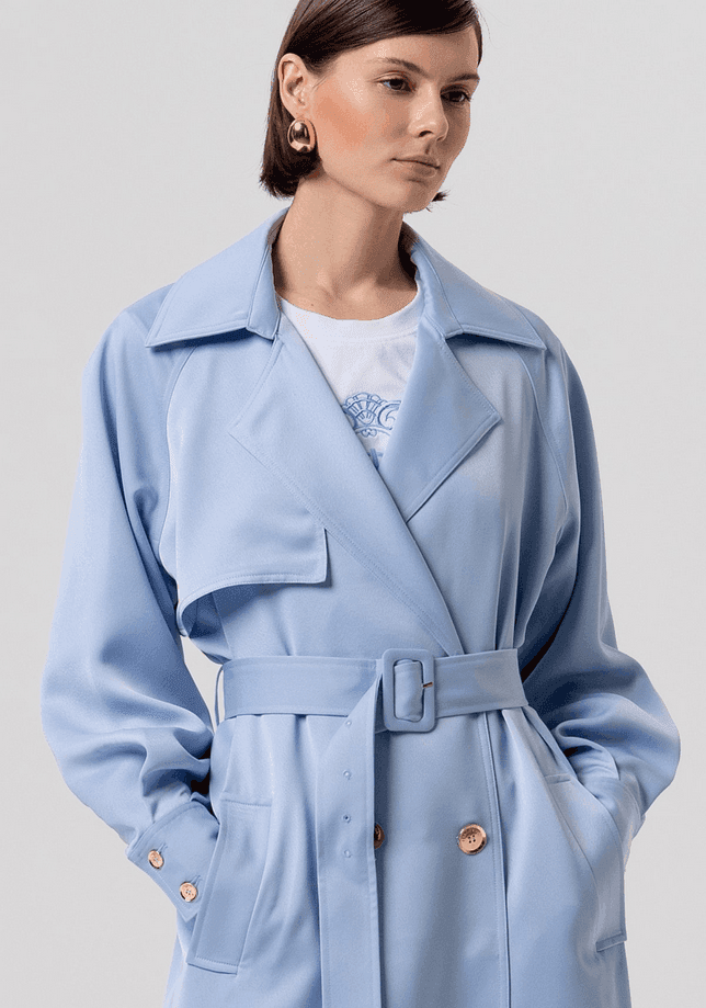 Fracomina giacca trench donna lightblue - 2
