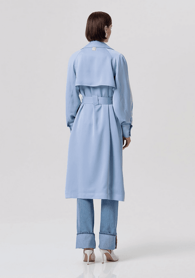 Fracomina giacca trench donna lightblue - 4