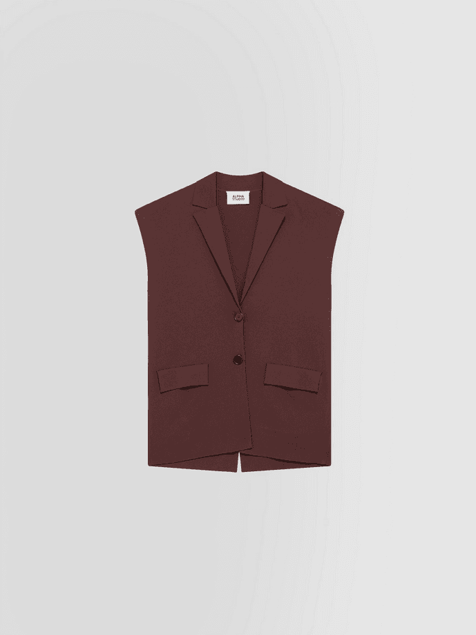 ALPHA STUDIO gilet donna marrone - 6