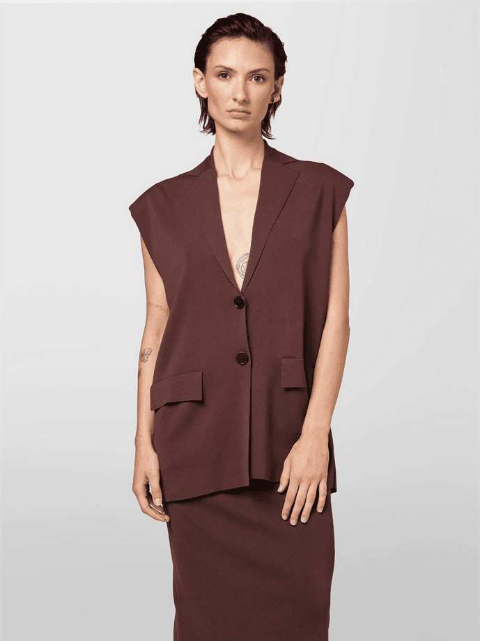 ALPHA STUDIO gilet donna marrone - 2