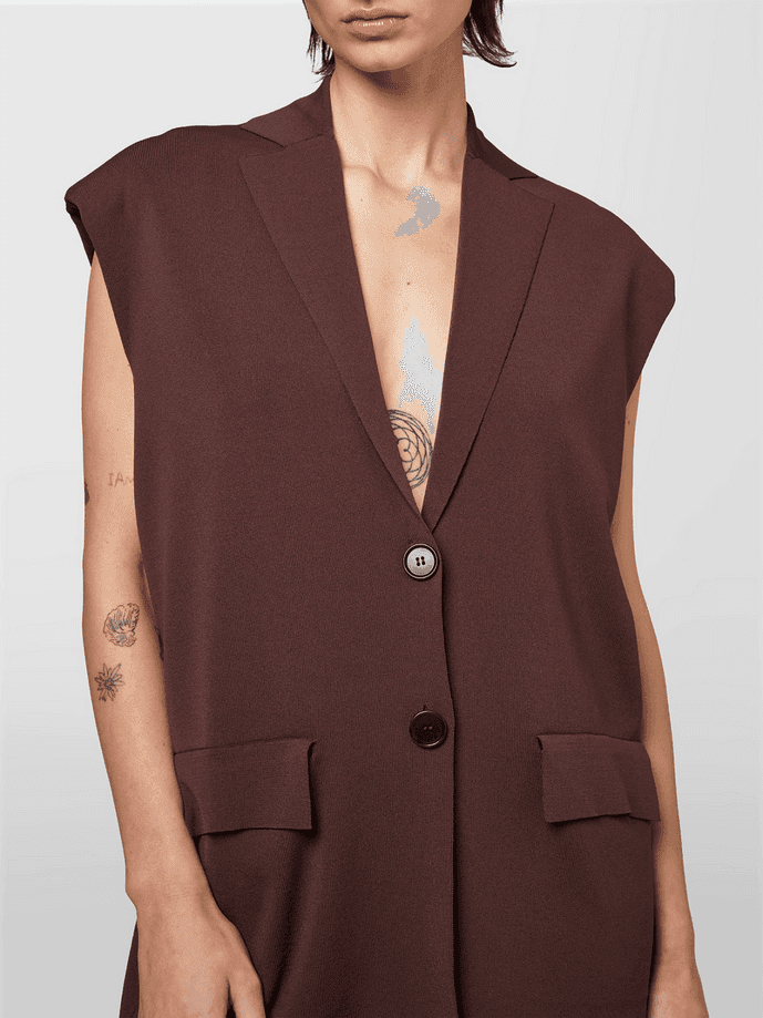 ALPHA STUDIO gilet donna marrone - 3