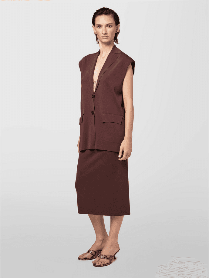 ALPHA STUDIO gilet donna marrone - 5
