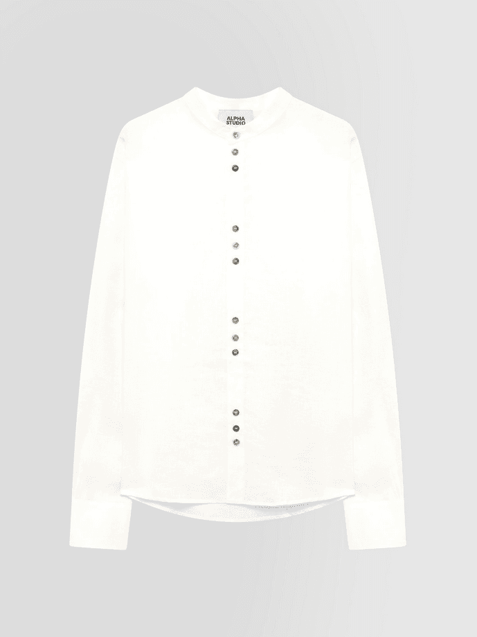 ALPHA STUDIO camicia coreana uomo bianco - 4