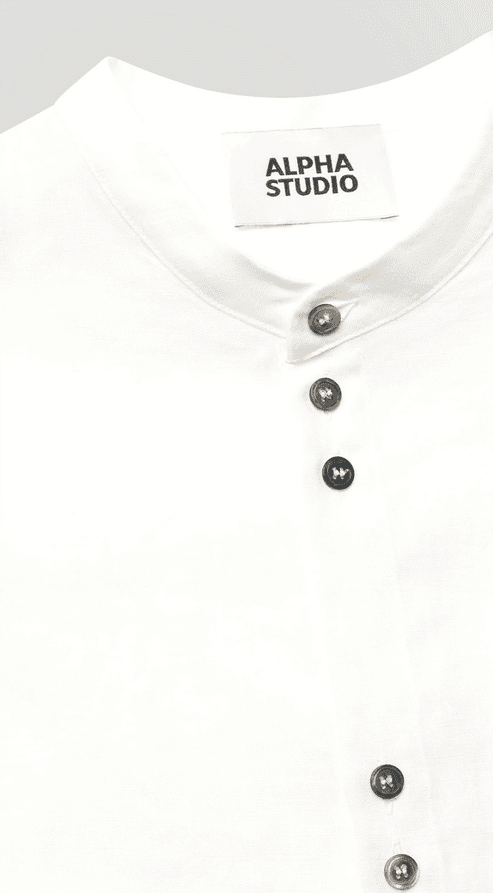 ALPHA STUDIO camicia coreana uomo bianco - 2