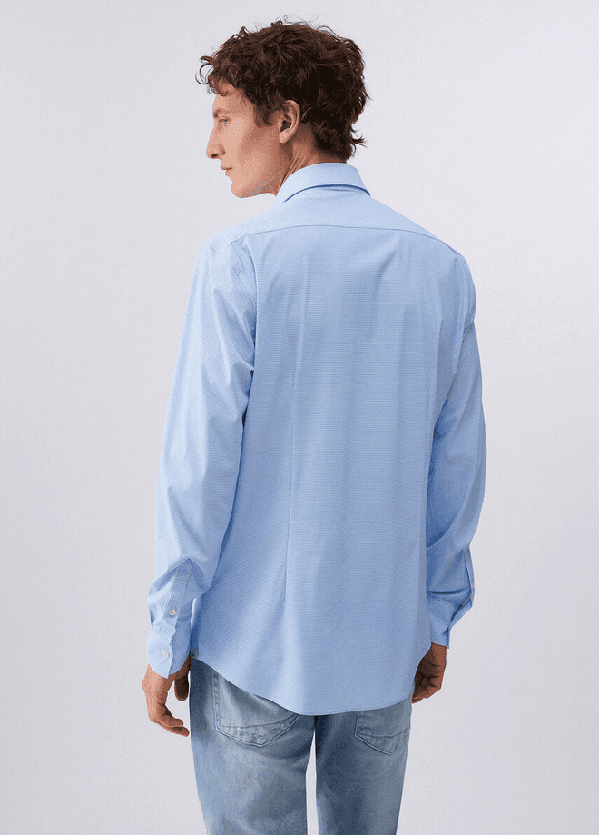 LIU JO camicia a quadretti uomo azzurro - 3