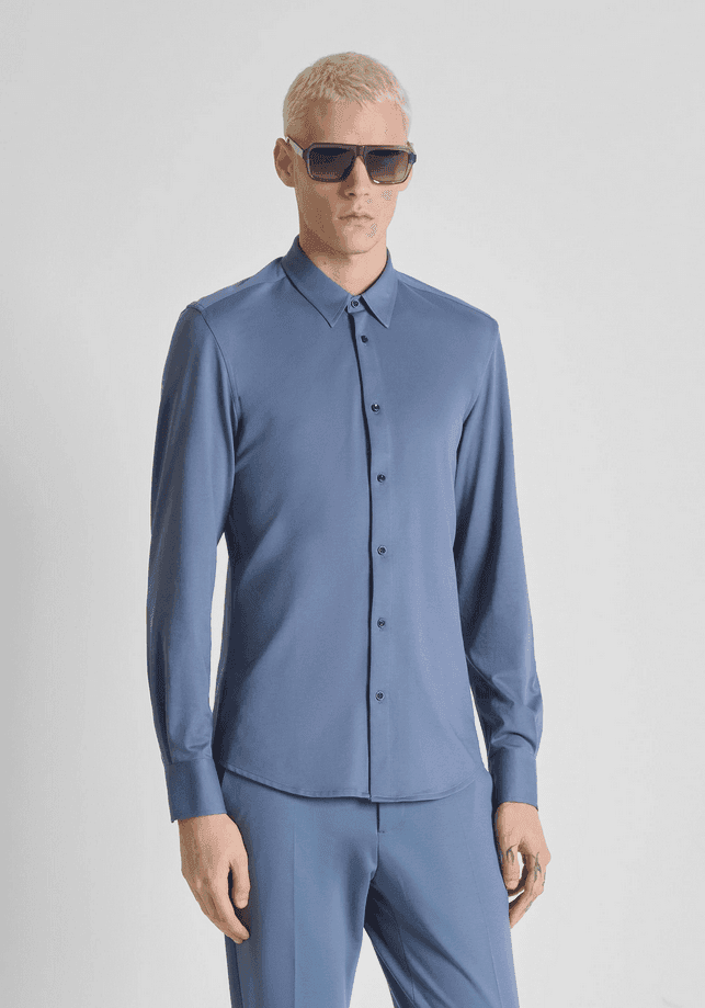 Antony Morato camicia napoli uomo blu china - 2
