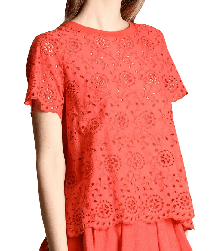 MARELLA t-shirt in sangallo donna rosso geranio - 3