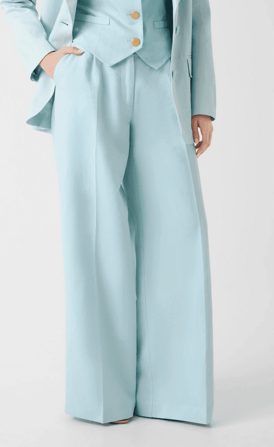 MARCIANO BY GUESS pantalone misto lino donna blu chiaro - 2