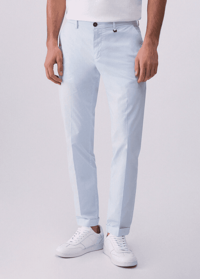 LIU JO pantalone chino uomo azzurro polvere - 2