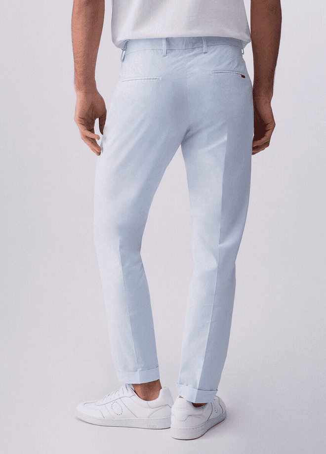 LIU JO pantalone chino uomo azzurro polvere - 4