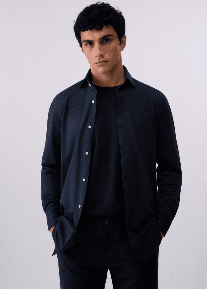 LIU JO camicia in popeline uomo blu scuro - 2
