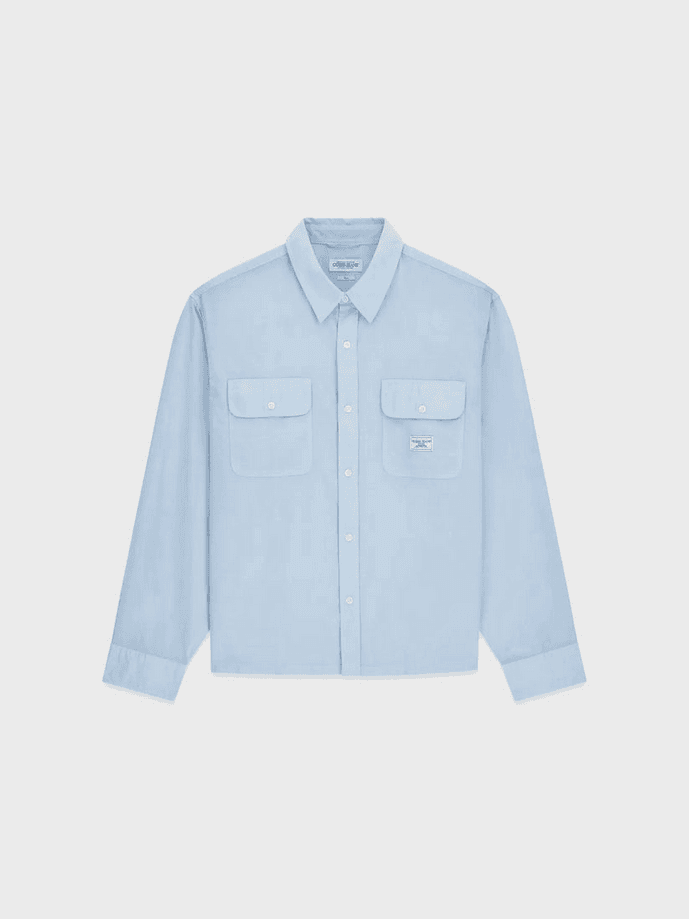 GUESS camicia con patch uomo azzurro - 5