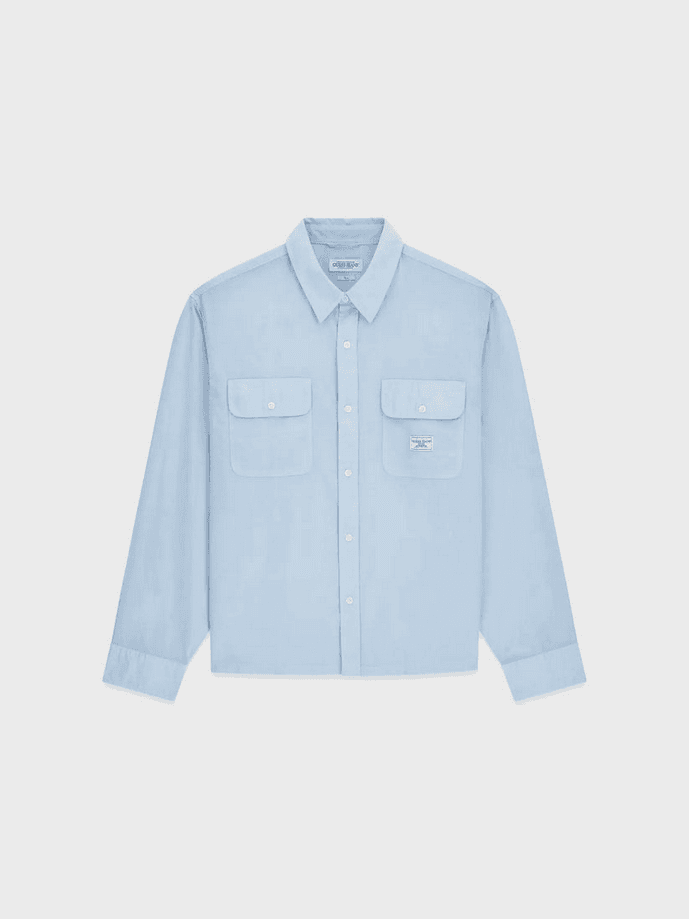 GUESS camicia con patch uomo azzurro – OTHER