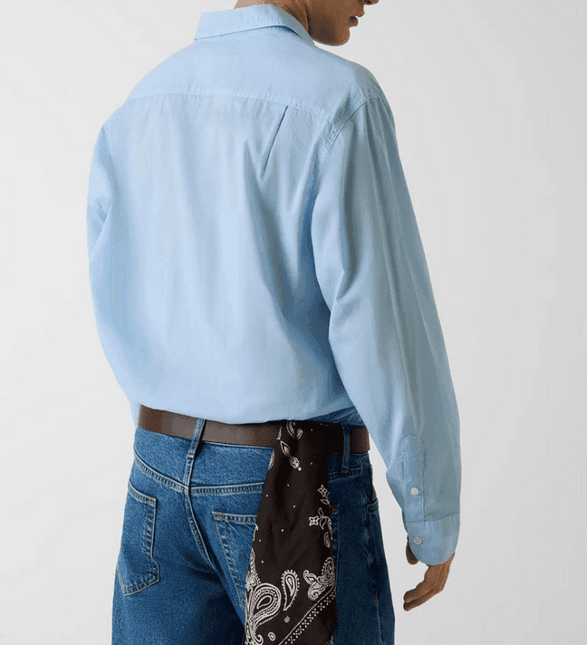GUESS camicia con patch uomo azzurro - 3
