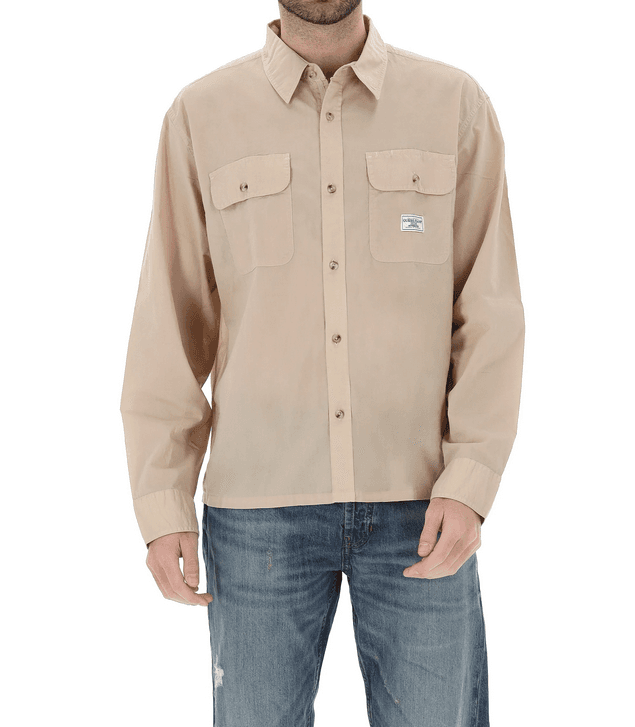 GUESS camicia con patch uomo sabbia - 4
