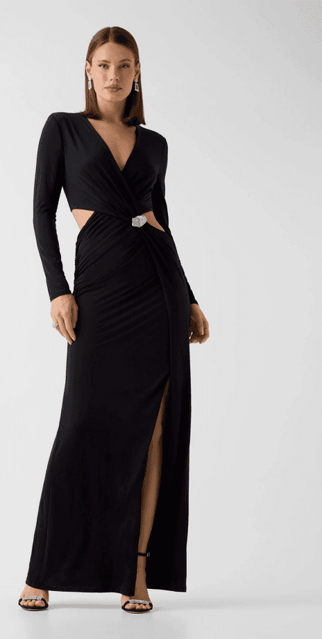 MARCIANO BY GUESS maxi abito asimmetrico donna nero - 3