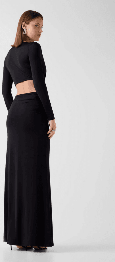 MARCIANO BY GUESS maxi abito asimmetrico donna nero - 4