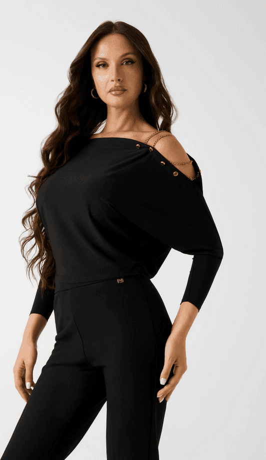 MARCIANO BY GUESS top con dettaglio catena donna nero - 2