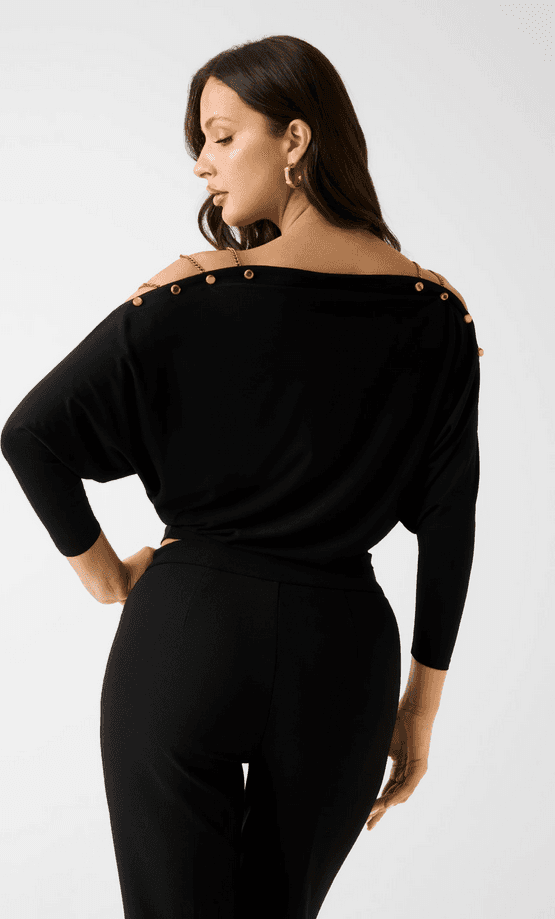 MARCIANO BY GUESS top con dettaglio catena donna nero - 3