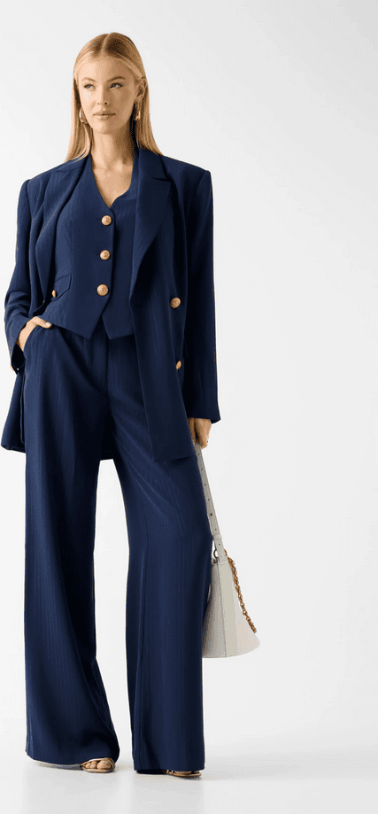 MARCIANO BY GUESS gilet gessato donna blue - 5