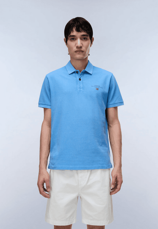 NAPAPIJRI polo elbas in pique uomo azzurro - 2