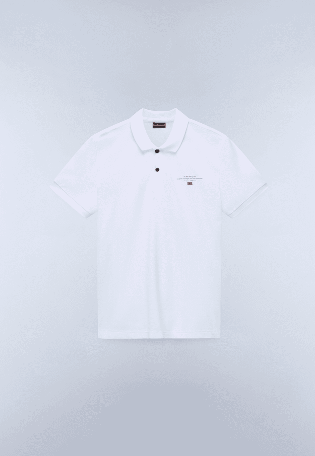 NAPAPIJRI polo elbas in pique uomo bianco