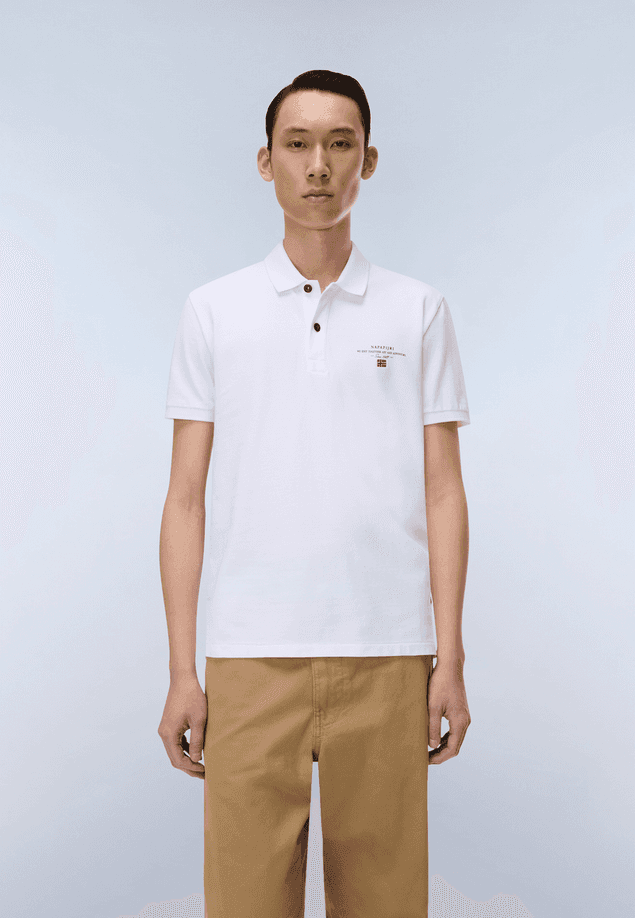 NAPAPIJRI polo elbas in pique uomo bianco - 2