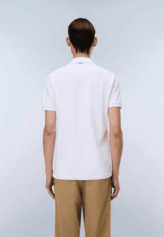 NAPAPIJRI polo elbas in pique uomo bianco - 4