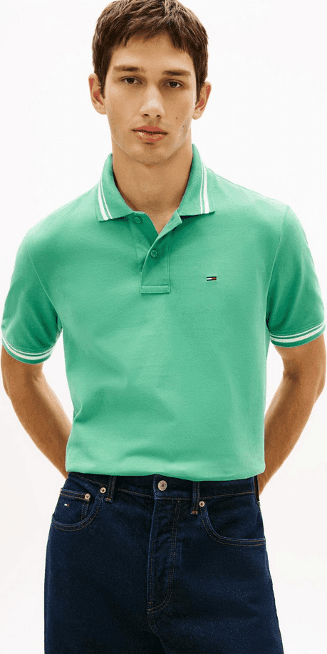 Tommy Hilfiger polo con righe uomo verde - 2