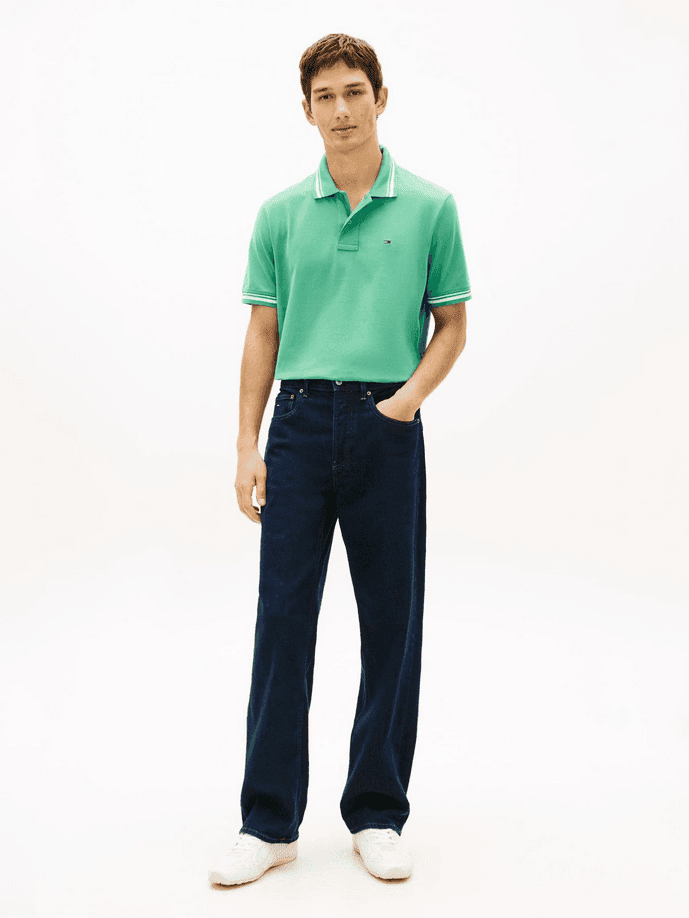 Tommy Hilfiger polo con righe uomo verde - 3
