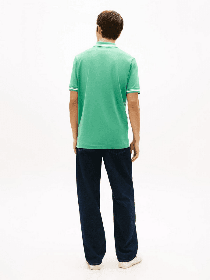 Tommy Hilfiger polo con righe uomo verde - 4