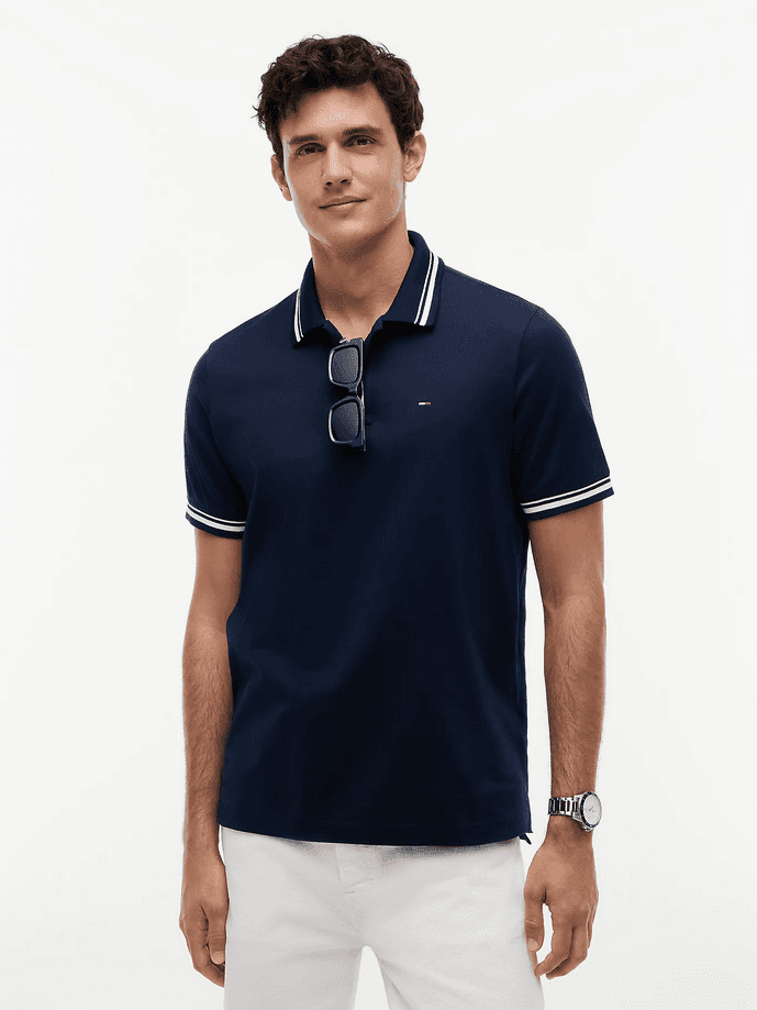 Tommy Hilfiger polo con righe uomo dark blue - 2
