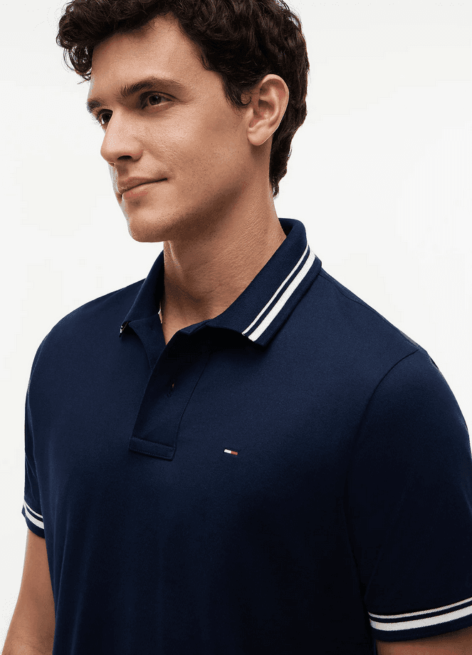 Tommy Hilfiger polo con righe uomo dark blue - 3