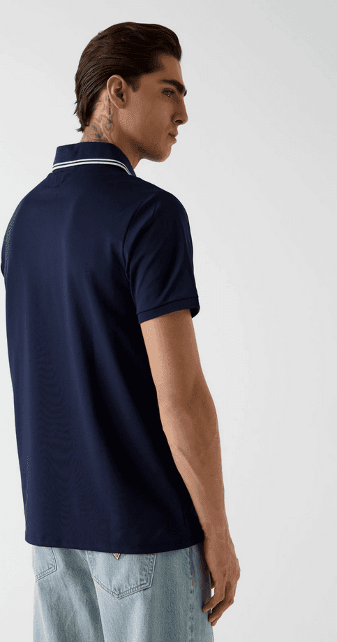 GUESS polo piquet uomo blu scuro - 3
