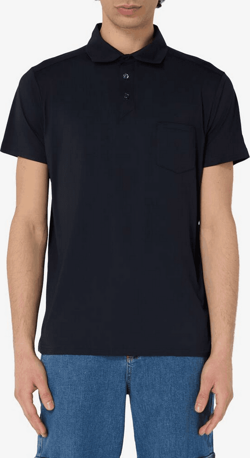 SAVE THE DUCK polo con taschino uomo navy blue - 4