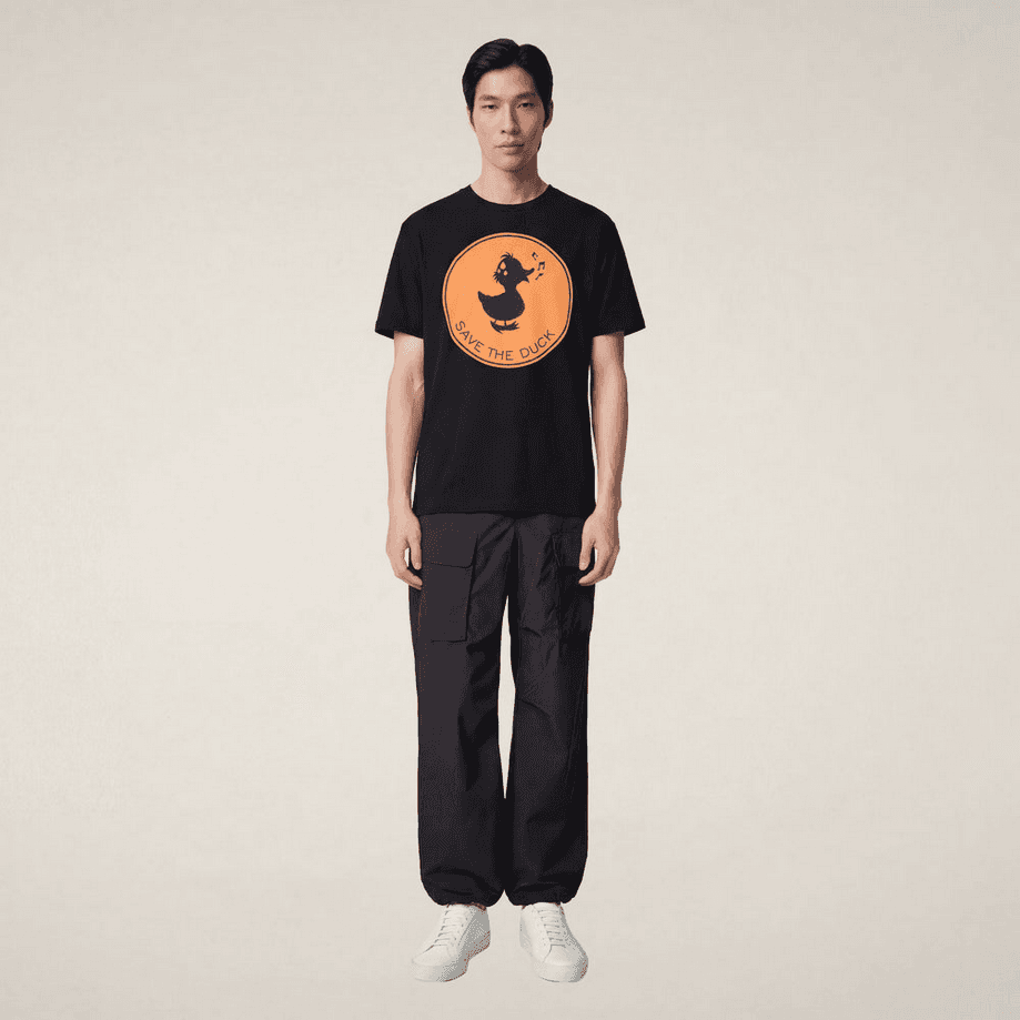 SAVE THE DUCK t-shirt con logo uomo nero - 2