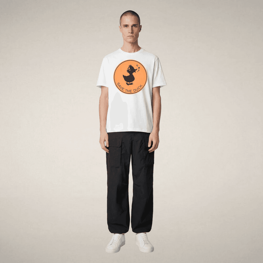 SAVE THE DUCK t-shirt con logo uomo bianco - 2