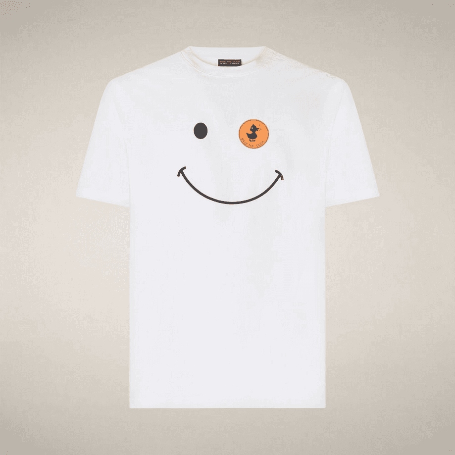 SAVE THE DUCK t-shirt con sorriso uomo bianco – OTHER